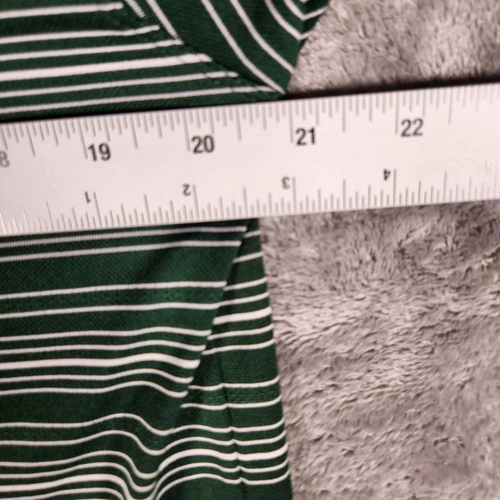 Nike Golf Polo Shirt‎ Mens Medium Green Excellent Striped Dri-FIT 465806-330